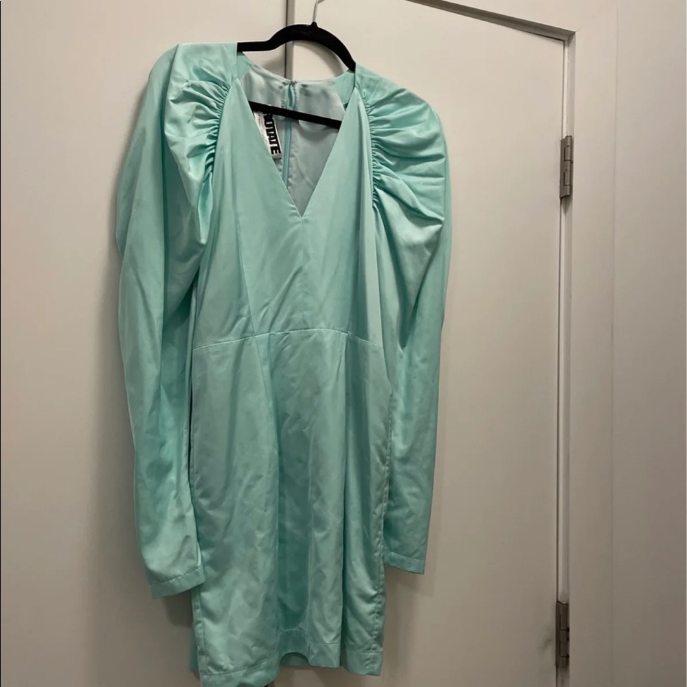 ROTATE BIRGER CHRISTENSEN Blue Long Sleeve Dress